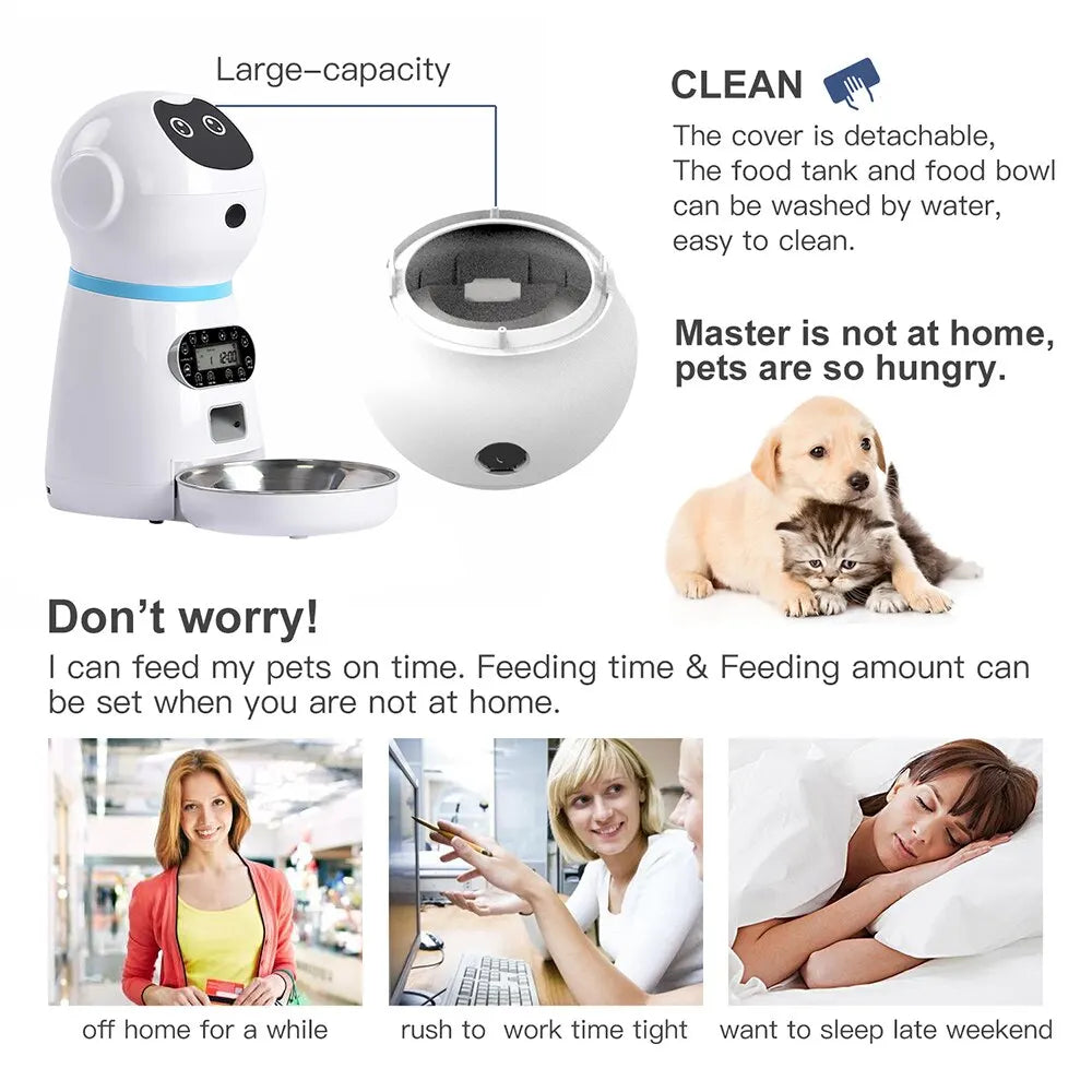 Robot per l’alimentazione degli animali domestici.